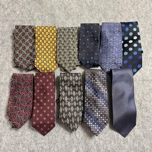 Mens Tie Bundle Lot 11 Silk Geometric Paisley Assorted Business
